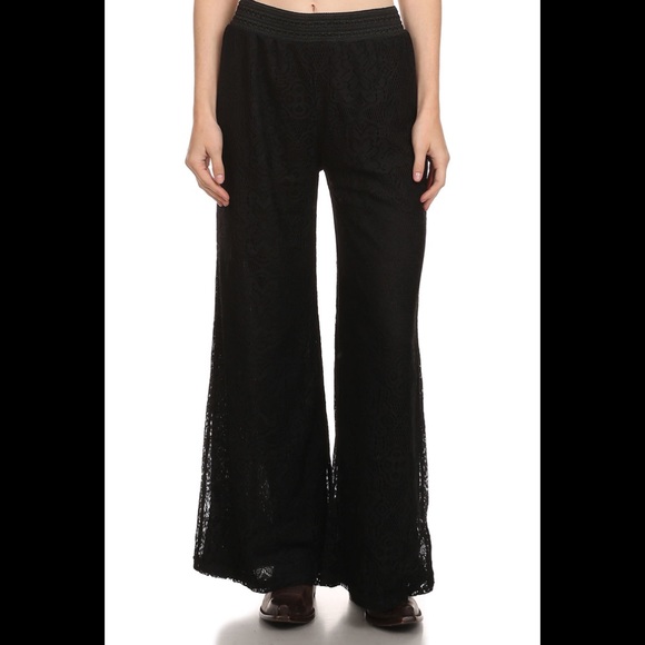 💥 SOLD OUT!!💥Plus Lace Stretch Palazzo Pants - Picture 5 of 8